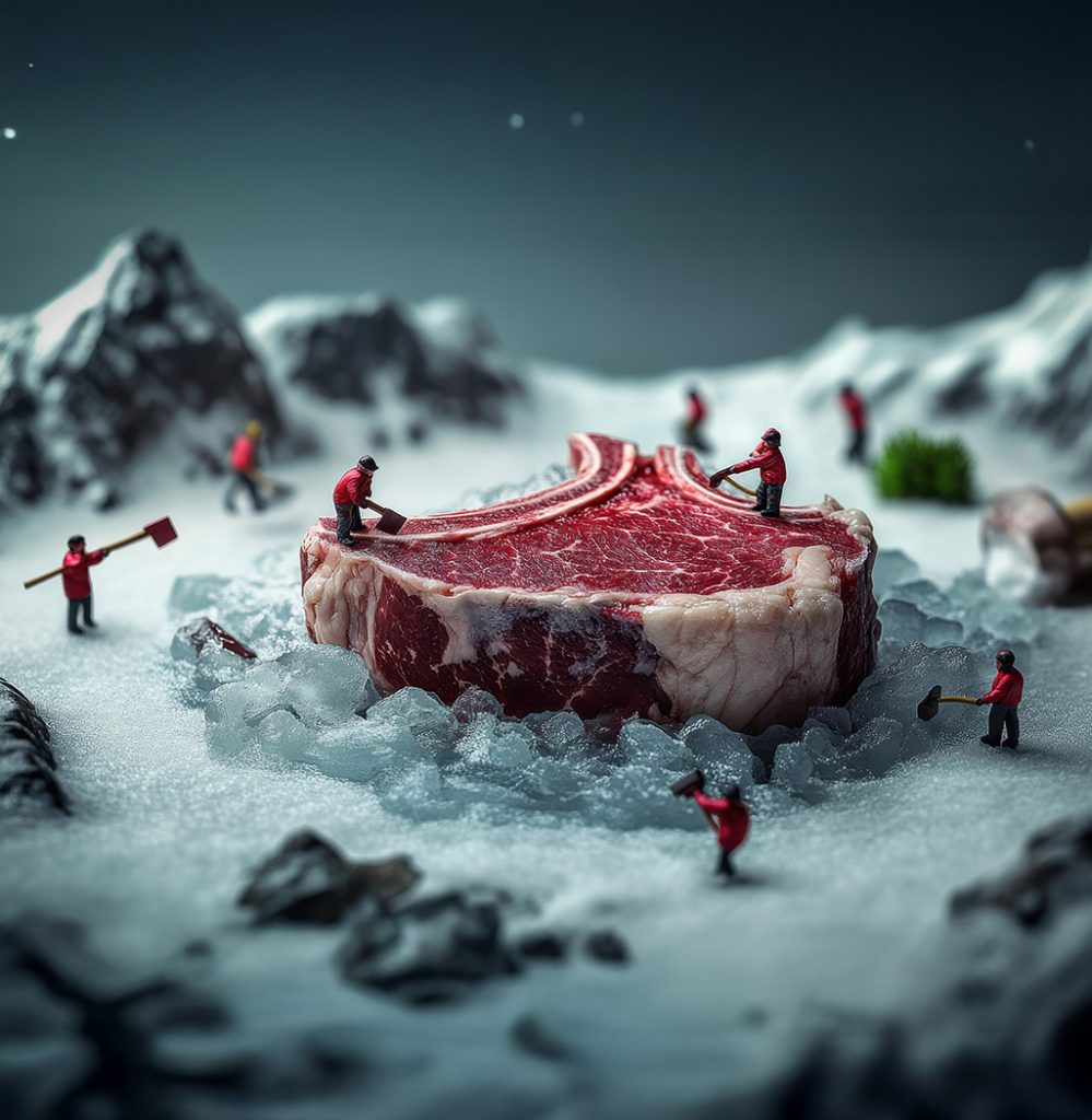 Mighty steak challenges tiny workers in a frozen realm, where sl Foodservice Partner PIER 7 - Kreative Küchen